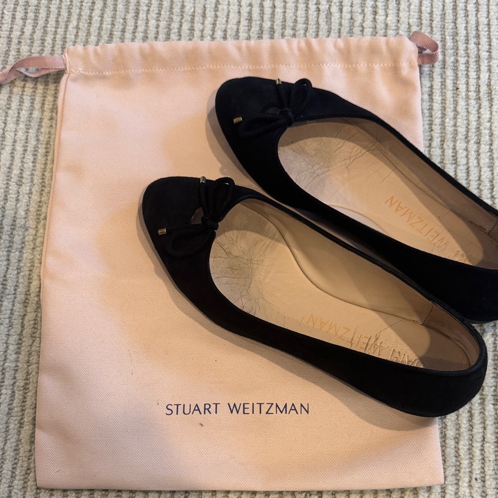 Stuart Weitzman Black Suede Loafers